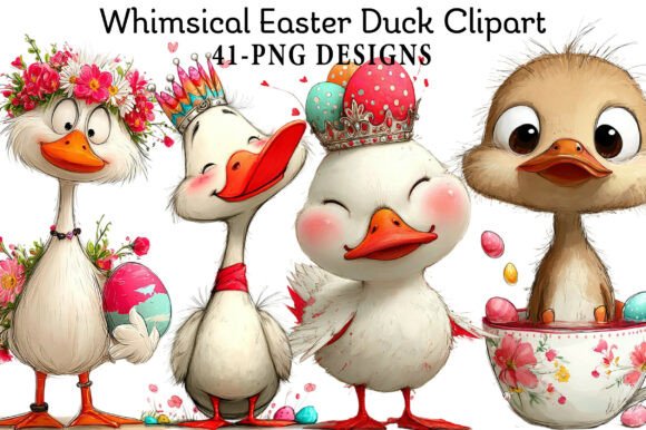 Download Whimsical Easter Duck Clipart - Premium Resources