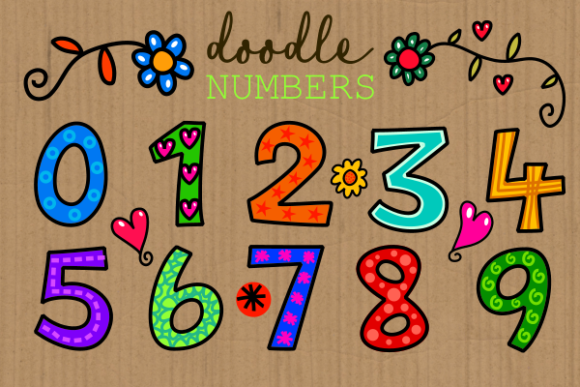 Download Hand Drawn Doodle Numbers Folk Art - Doodle numbers Collection