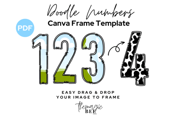 Download Doodle Numbers Editable Canva Frame - Doodle numbers Collection
