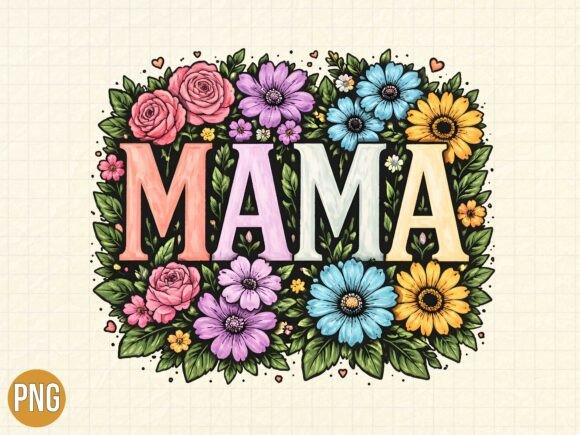 Download Floral Retro Mama Shirt Design PNG - Mama shirt design Collection