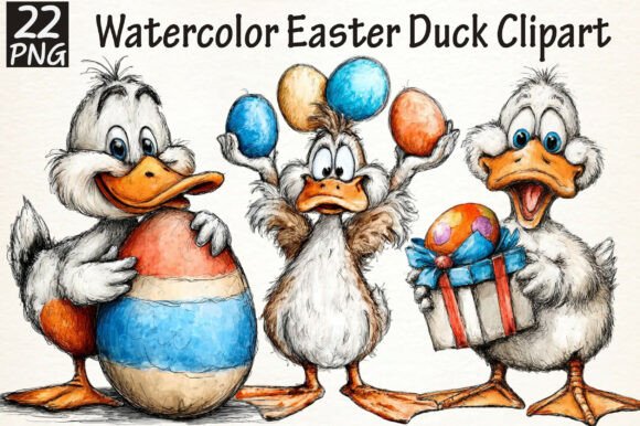 Download Watercolor Easter Duck Clipart - Premium Resources
