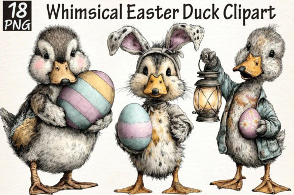 Download Whimsical Easter Duck Clipart - Premium Resources