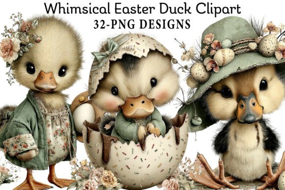 Download Whimsical Easter Duck Clipart - Premium Resources