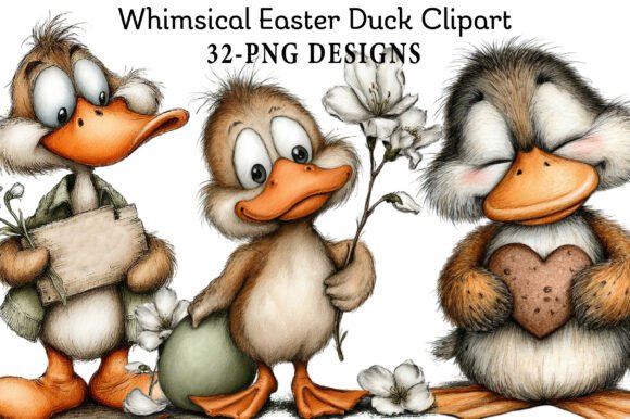 Download Whimsical Easter Duck Clipart - Premium Resources